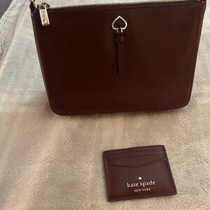 Kate Spade burgundy purse and Cardholder Set